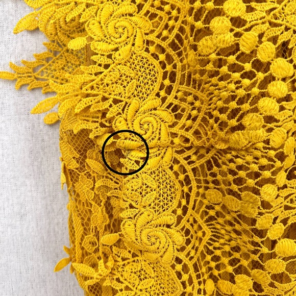 FREE PEOPLE Honey Lace Mini Dress Womens 0 Marigold Yellow Sleeveless NWT - Picture 12 of 16